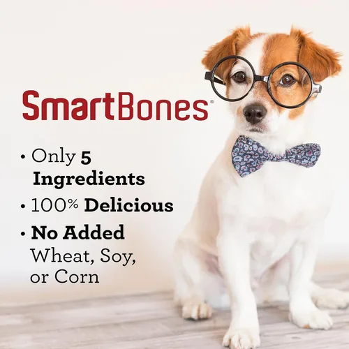Vista 4 de SmartBones Protein Rings - Golosinas para perros sin piel cruda, pollo real, 10.5 onzas Con pollo real y batata, 30% proteína por anillo, sin