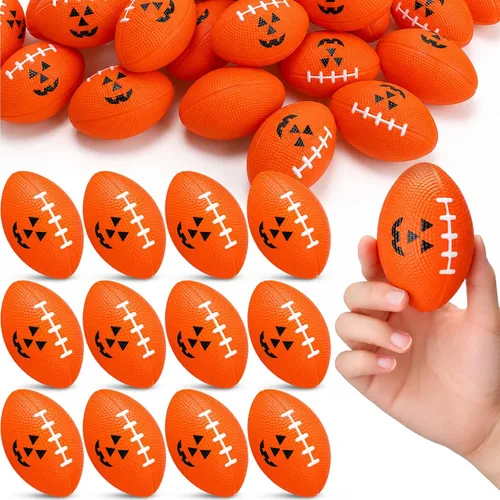 Vista 12 de Jerify 30 Pcs Halloween Basketball Stress Balls Bulk 1.57 Inch Pumpkin Foam Stress Balls for Halloween Goodie Bag Fillers Trick or Treating School