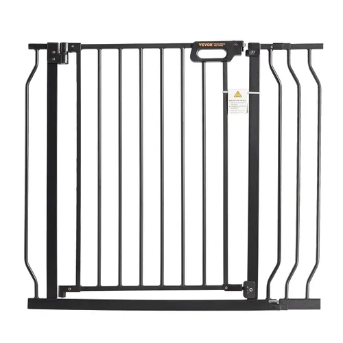 Vista 12 de VEVOR - Puerta de seguridad para bebés, de 75-94 cm de ancho ajustable, 76 cm de alto, fácil de cruzar, cierre automático, seguridad para niños