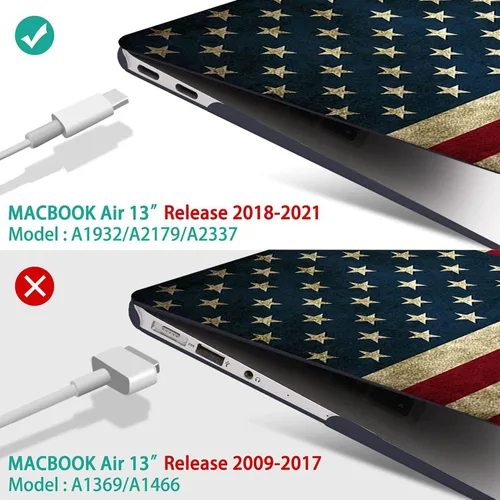 Vista 3 de Funda compatible con MacBook Air de 13 pulgadas 2022, 2021-2018 A2337 M1 A1932 A2179, carcasa de plástico duro duradero, cubierta de teclado