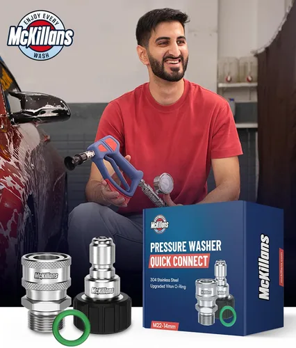 Vista 6 de McKillans® Par de arandelas a presión M22-0.551 in de conexión rápida - Accesorios de lavadora a presión de conexión rápida M22 a 3/8 - Accesorios