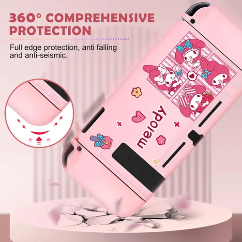 Vista 4 de DLseego Little Hood - Funda protectora para interruptor de conejo, carcasa de TPU suave, a prueba de golpes, resistente a los arañazos, funda Joy