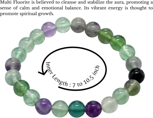Vista 479 de Amazing Gemstone Crystal Bracelet for Women Men's Gifts - Protection Healing Crystal Bracelet - 8mm Gemstone Beaded Stretchable Bracelet Pulseras
