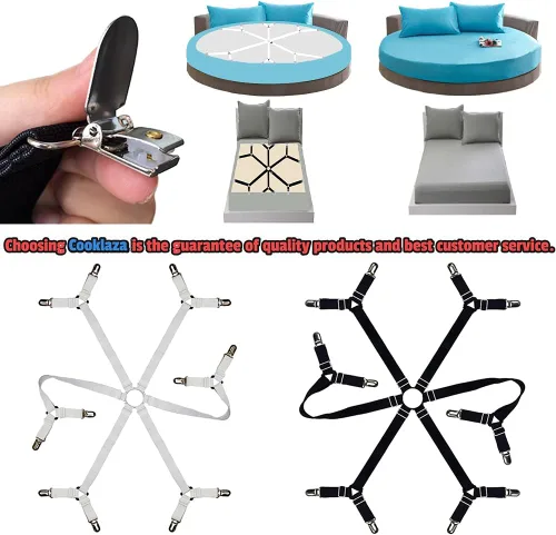 Vista 7 de Correas de sábanas, accesorios de cama ajustables (negro)
