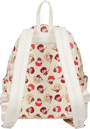 Vista 5 de Loungefly Mini mochila estampada de personajes de Harry Potter Chibi, Blanco sucio, Compacto