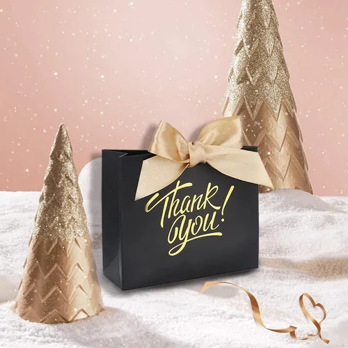 Vista 4 de KPOSIYA Bolsas de regalo pequeñas, paquete de 50 bolsas pequeñas de agradecimiento de 4.5 x 1.8 x 3.9 pulgadas, bolsa de regalo para fiesta, cajas