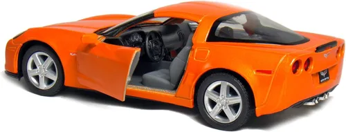 Vista 4 de KiNSMART 2007 Corvette Z06 5 pulgadas escala 1:36 5 pulgadas modelo de metal fundido a presión American Muscle Toy Car. Juego de 4