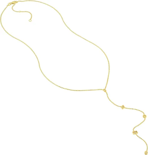 Vista 3 de Dazyle Collar de oro amarillo de 14 quilates con cuello en Y de 18 pulgadas con elemento geométrico de 6 diamantes, collar de lariats de 115 ctw.