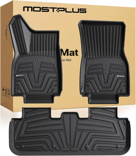 Vista 20 de MOSTPLUS Alfombrillas para Tesla Modelo Y Juniper 2025 2026 para todo tipo de clima, TPE con alfombrilla de carga trasera y alfombrilla de respaldo