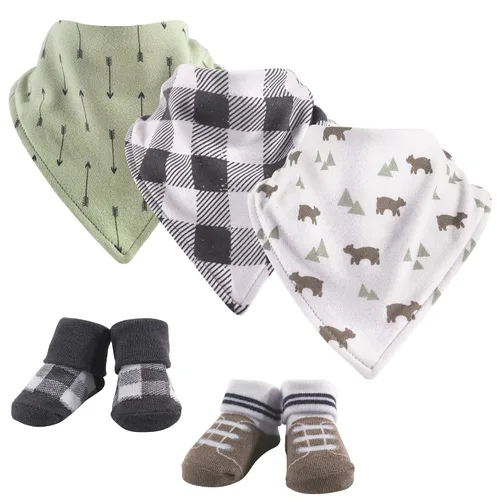 Vista 4 de Yoga Sprout Juego de babero y accesorios de bandana, 5 piezas, flechas