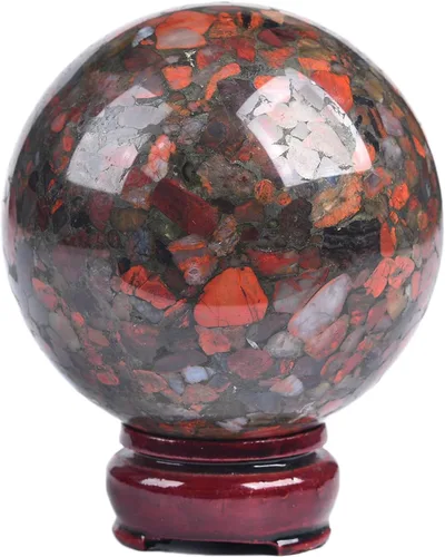Vista 52 de JIC Gem Piedra Natural de Jaspe Africano Cristal de Curación Esfera Adivinación Bola de Piedra Preciosa, Feng Shui Reiki Aura Decoración