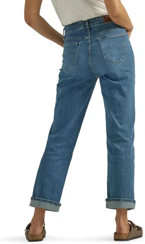 Vista 3 de Lee Jeans estilo boyfriend de talle medio para mujer