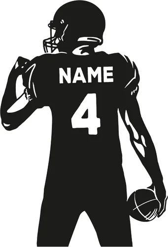 Vista 3 de Diseño de habitación deportiva con calcomanía de pared personalizada de fútbol, ideal para amantes del fútbol y jugadores, calcomanía personalizada