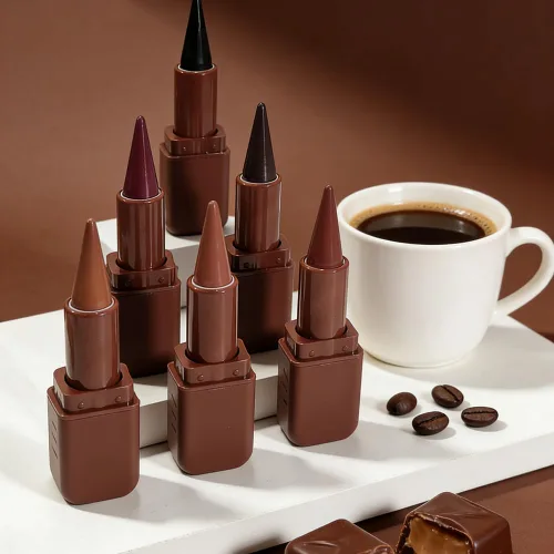 Vista 93 de BAISEN DIARY 2 en 1 doble punta mate delineador de labios y brillo de labios, lápiz combinado de labios marrón nude degradado, delineador de labios