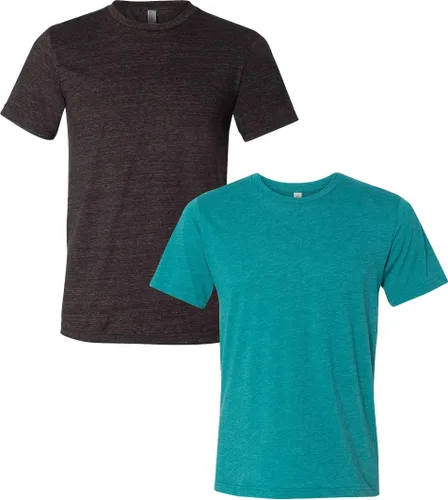Vista 231 de Bella Canvas 3413c para hombre (1) Triblend verde + (1) Triblend rojo