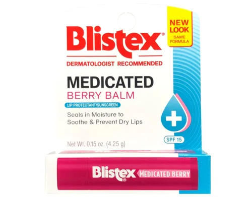 Vista 2 de Blistex Bálsamo labial de bayas medicadas, paquete de 3