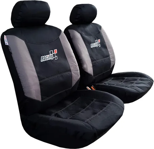 Vista 10 de Fundas de asiento de lona negra, juego completo, resistente al agua, protección interior de camión, ajuste universal, compatible con airbag