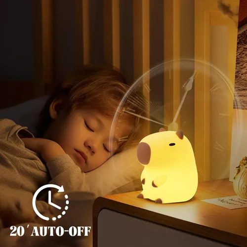 Vista 4 de YuanDian Lámpara Nocturna de Capybara - Adorable Lámpara de Silicona para Niños, Bebés, Adultos Lindo Regalo de Capybara, Decoración