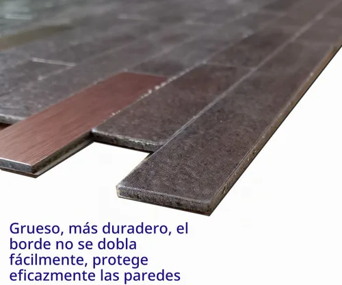 Vista 3 de 10 piezas de azulejos de piedra y textura de madera para salpicaduras, calcomanías de pared de metal de PVC, paneles de pared decorativos