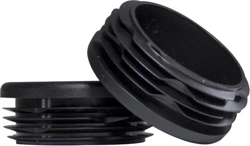 Vista 16 de Prescott Plastics Tapones de plástico acanalados de 1/2 pulgada (0.500 in) de diámetro exterior, tapas redondas de tubo de metal negro, inserciones