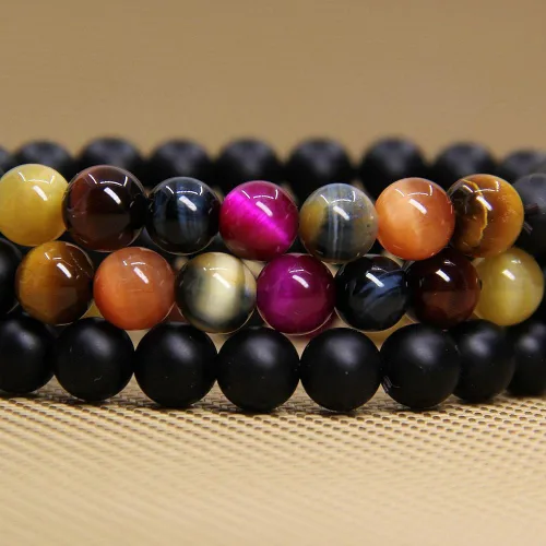Vista 79 de Amandastone Pulsera elástica de cuentas redondas de 0.315 in con piedras preciosas naturales de 7 pulgadas
