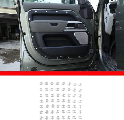 Vista 8 de YIWANG Cubierta protectora de tornillo de puerta de aleación de aluminio para Land Rover Defender 110 130 2020 2021 accesorio interior de automóvil