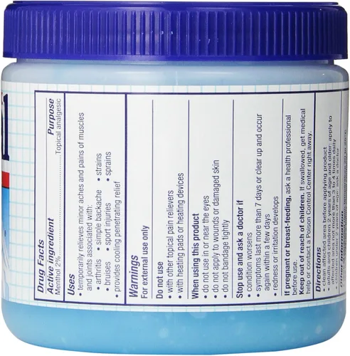 Vista 2 de Mineral Ice Gel terapéutico para aliviar el dolor, tarro de 16 onzas