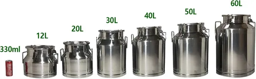 Vista 8 de Lechera de acero inoxidable de 3 galones de 12 litros, olla para lácteos con tapa sellada, cubo resistente 304, recipiente de almacenamiento