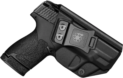 Vista 22 de Amberide IWB Funda Kydex para S&W M&P, Shield CT Laser, Shield Plus, Shield M1.0, Shield M2.0 3.1, EZ 0.354 in, EZ 380, Ecualizador, Guardaespaldas