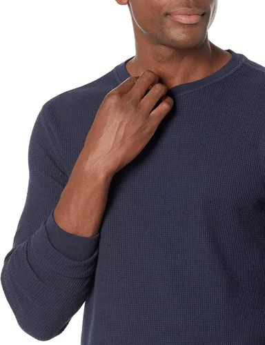Vista 3 de Tienda Essentials Camisa de punto gofre de manga larga ajustada para hombre