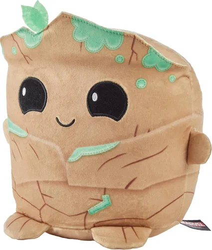 Vista 3 de Mattel Marvel Cuutopia - Figura de peluche, muñeca de almohada redonda suave Groot de 10 pulgadas, juguete coleccionable inspirado en el personaje