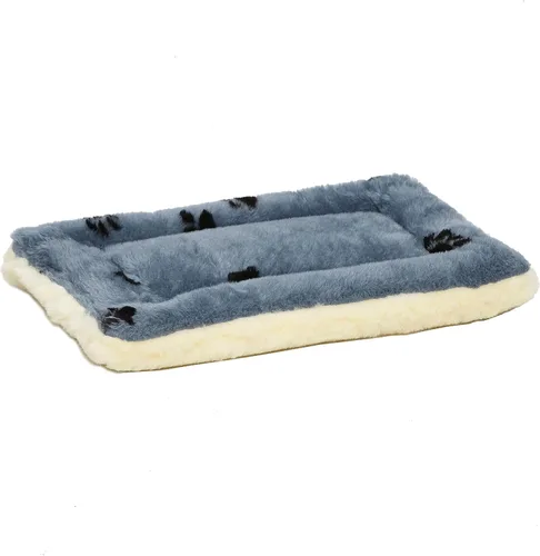 Vista 13 de Cama reversible para mascota, diseño en lana para perro o gato , Azul