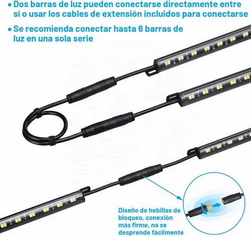Vista 5 de TORCHSTAR kit de iluminación LED segura 3CCT, (6) barras de luz conectables de 12 pulgadas, sensor de movimiento, 3000K/4000K/5000K seleccionables 3