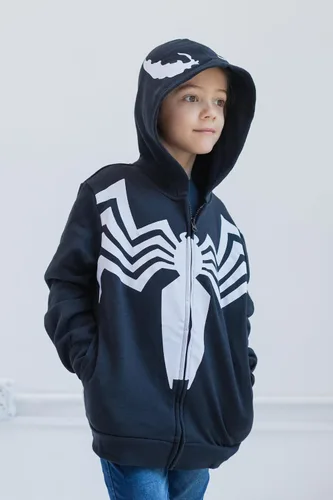 Vista 4 de Marvel Spider-Man Spider-Verse Venom - Sudadera con capucha y cremallera para niños pequeños y grandes