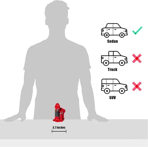 Vista 7 de Big RED TA91206-1 Torin Gato hidráulico de botella de aire de 12 toneladas con bomba de aleación de aluminio/gato neumático de elevación rápida
