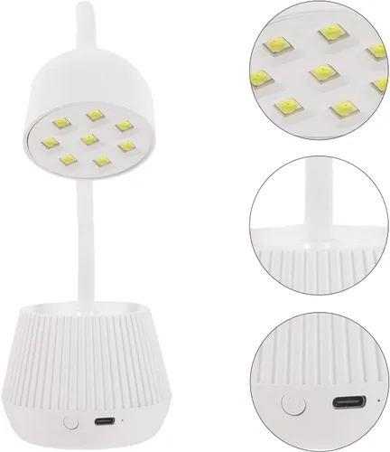 Vista 3 de Lámpara LED de uñas de gel de 24 W para uñas de gel con cable de alimentación, diseño de cuello de cisne flexible y uso de manicura en el hogar