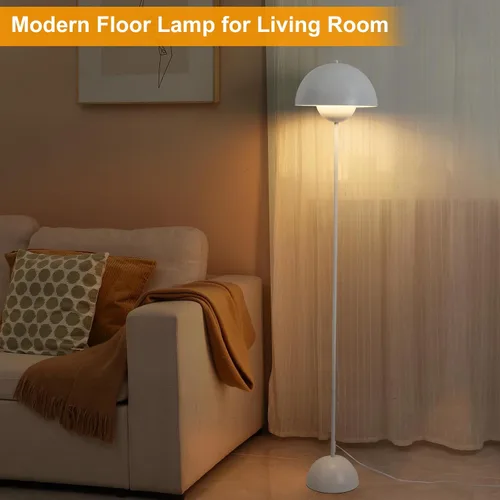 Vista 3 de Lámpara de pie moderna para dormitorio, lámparas de pie altas para sala de estar, lámpara de pie LED bohemia para oficina, lámparas de pie Blanco