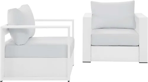 Vista 5 de Modway Tahoe - Juego de 2 piezas de aluminio para patio, color gris carbón carbón gris