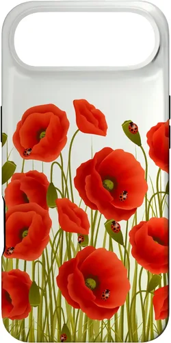 Vista 26 de iPhone 13 Rojo Amapolas Flores En Un Campo Caso