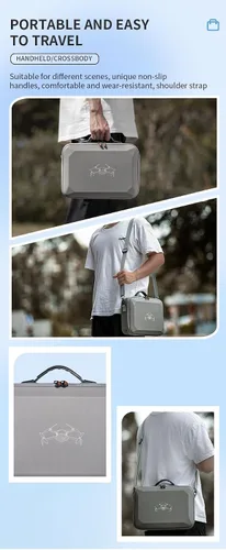 Vista 3 de Para DJI Mini 4 / DJI Mini 4 Pro con control remoto N2 (sin pantalla), bolsa de almacenamiento portátil para drones, bolsa de viaje, bolso de mano