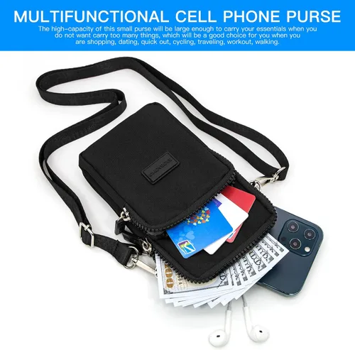 Vista 3 de YINHEXI Bolsos cruzados pequeños para mujer, bolsos cruzados, cartera para teléfono celular, monedero de viaje, bolsa de hombro, Simplicidad
