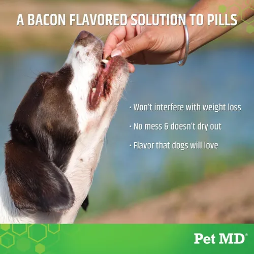 Vista 5 de Pet MD Wrap A Pill Paste - Pastilla con sabor a tocino para perros, crea un bolsillo para ocultar pastillas y medicamentos, 59 porciones Haz un