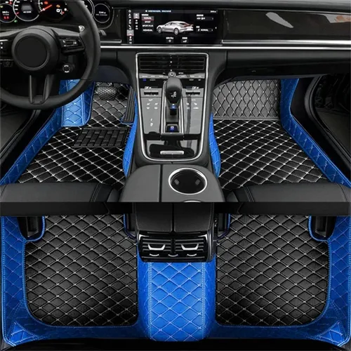 Vista 18 de Nuevas alfombrillas de coche personalizadas para Sedán, SUV, camioneta, alfombrillas de cuero para todo tipo de clima, Negro Alfombras para Carro