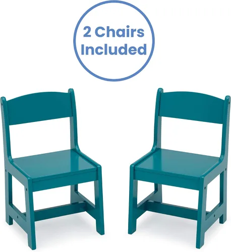 Vista 5 de Delta Children - MySize - Juego de mesa y 2 sillas de madera para niños, ideal para artes y manualidades, meriendas, educación en casa, tareas