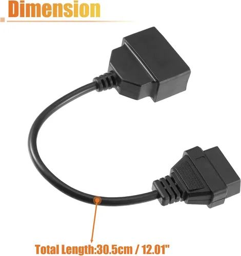 Vista 3 de X AUTOHAUX OBD1 22-Pin a OBD2 16-Pin Herramienta de diagnóstico Adaptador Cable conector para Toyota