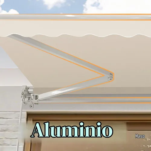Vista 7 de MCombo Toldo retráctil manual de 8 x 7 pies para patio (beige)