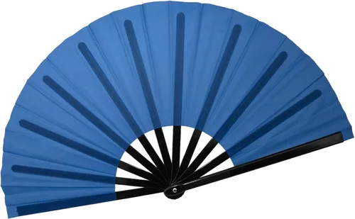 Vista 37 de QIRMIZI Abanico grande plegable para rave – Abanicos de tela de nailon, abanicos retro vintage para kung fu, tai chi, danza, festivales de música