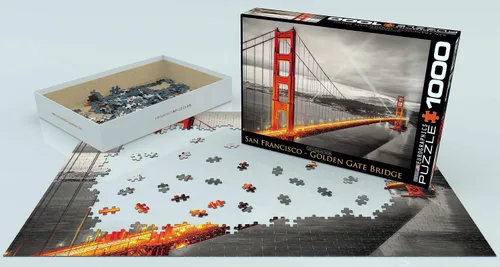 Vista 3 de EuroGraphics San Francisco Golden Gate Bridge Puzzle (1000 piezas) (6000-0663), negro