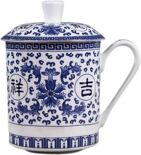 Vista 10 de Práctico sistema de elaboración de té chino gongfu en hebras y de café, para uso doméstico, en viajes y en la oficina, de porcelana de hueso, taza