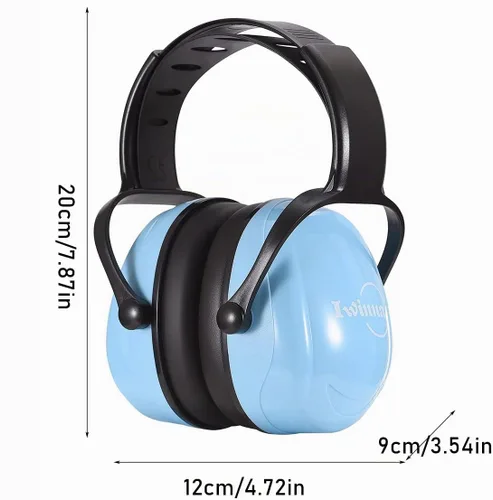 Vista 9 de Auriculares con cancelación de ruido para niños con autismo y necesidades sensoriales, orejeras ajustables para bebés, niños pequeños y niños Azul